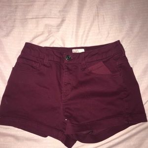 Burgundy Jean Shorts
